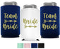 Bride and Team Bride Bachelorette Party Can Coolers, Set of 12 White and Blush Pink Beer Can Coolies, Perfect Bachelorette Party Decorations and as Brides Maid Gifts (Blush Pink)