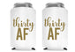 Thirty AF Can Coolers, 30th Birthday Party Coolies, Set of 12, Black/White and Gold Thirtieth Birthday Cup Coolers, Perfect for Birthday Parties, Birthday Decorations (Black)