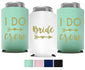 I Do Crew and Bride Bachelorette Party Can Coolers, Set of 12 Beer Can Coolies, Perfect Bachelorette Party Decorations and Bridesmaid Gifts (Black)