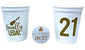 Finally Legal 21st Birthday Party Cups and 1"Buy Me a Shot I'm 21" Button! Set of 12, 16oz White and Gold 21st Birthday Stadium Cups, Perfect for Birthday Parties, Birthday Decorations