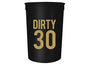 Dirty Thirty, 30th Birthday Party Cups and 1"Talk Thirty to Me" Button, Set of 12, 16oz Black and Gold 30th Birthday Stadium Cups, Perfect for Birthday Parties,Birthday Decorations!