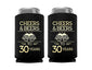Cheers & Beers to 30 Years Can Coolers, 30th Birthday Party Coolies, Set of 12, Black and Gold Thirtieth Birthday Cup Coolers, Perfect for Birthday Parties, Birthday Decorations