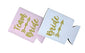 Bride and Team Bride Bachelorette Party Can Coolers, Set of 12 White and Blush Pink Beer Can Coolies, Perfect Bachelorette Party Decorations and as Brides Maid Gifts (Blush Pink)