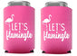 Let's Flamingle!, Set of 12 Pink and White  Can Coolers Cups, Flamingo Can Coolers Perfect for Birthday Party, Bachelorette Party, and Bridal Showers  (Let's Flamingle)