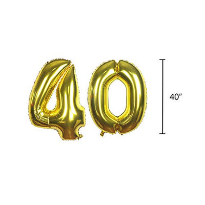 40th Birthday Decorations, Birthday Balloons 40th Birthday, Black and Gold Forty Balloon Set, Perfect 40th Birthday Supplies for Men and Women