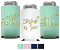 Drunk In Love and Just Drunk Bachelorette Party Can Coolers, Set of 12 White and Mint Green Beer Can Coolies, Perfect Bachelorette Party Decorations and Brides Maid Gifts (Mint Green)
