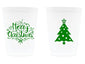 Christmas Party Cups - Merry Christmas, Frosted Cups, 12oz - Set of 12, 6 green and 6 red