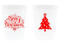 Christmas Party Cups - Merry Christmas, Frosted Cups, 12oz - Set of 12, 6 green and 6 red