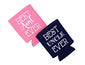 Best Aunt and Uncle Ever Can Coolers, Set of 2, 1 Pink and 1 Navy Blue Beer Can Coolies, Cute New Aunt Gifts, Novelty Can Cooler, Perfect Birthday, Gender Reveal Gift, Baby Announcement