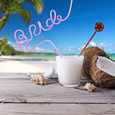 Bride Straw for Bachelorette Party, Large Bride Sipping Straw Perfect for Bachelorette Party, Bridal Shower, and Engagements