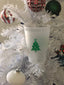 Christmas Party Cups - Merry Christmas, Frosted Cups, 12oz - Set of 12, 6 green and 6 red