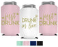 Drunk In Love and Just Drunk Bachelorette Party Can Coolers, Set of 12 White and Mint Green Beer Can Coolies, Perfect Bachelorette Party Decorations and Brides Maid Gifts (Mint Green)