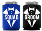 Groom and Grooms Squad Bachelor Party Can Coolers, Set of 12 Beer Can Coolies, Perfect Bachelor Party Decorations and as Grooms Men Gifts