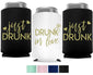 Drunk In Love and Just Drunk Bachelorette Party Can Coolers, Set of 12 White and Mint Green Beer Can Coolies, Perfect Bachelorette Party Decorations and Brides Maid Gifts (Mint Green)
